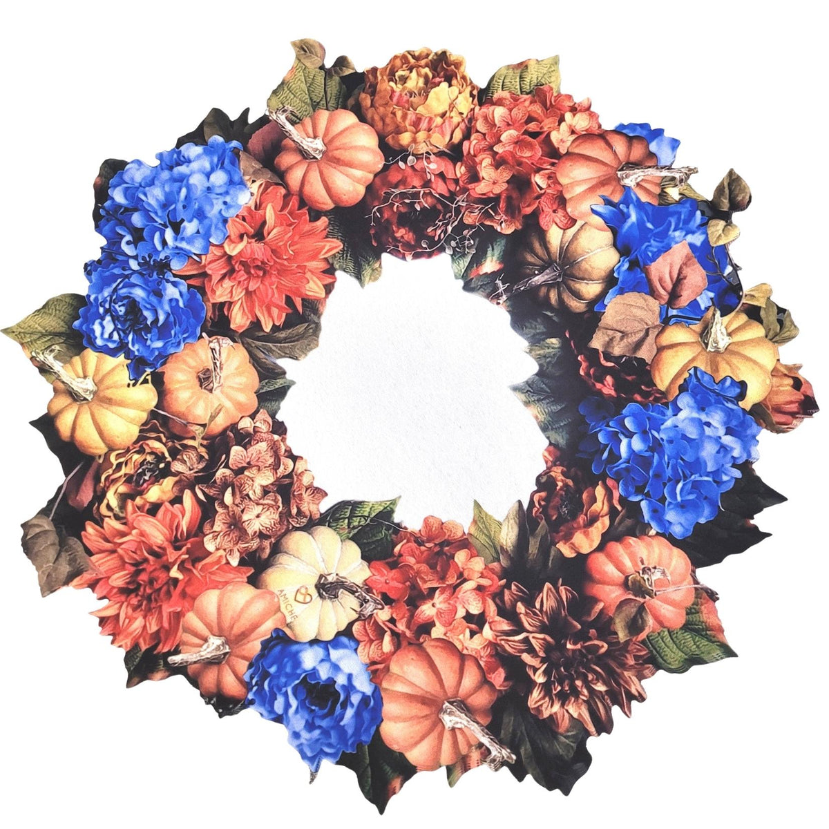 Maison Charlô - Set of 4 Waterproof Placemats Thanksgiving Pumpkin Wreath