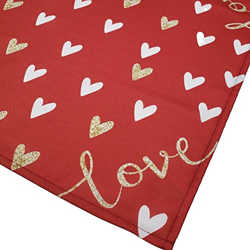 Charlo's Cloth Napkins Set of 4 Red Love Heart 16" by 16" - Red
