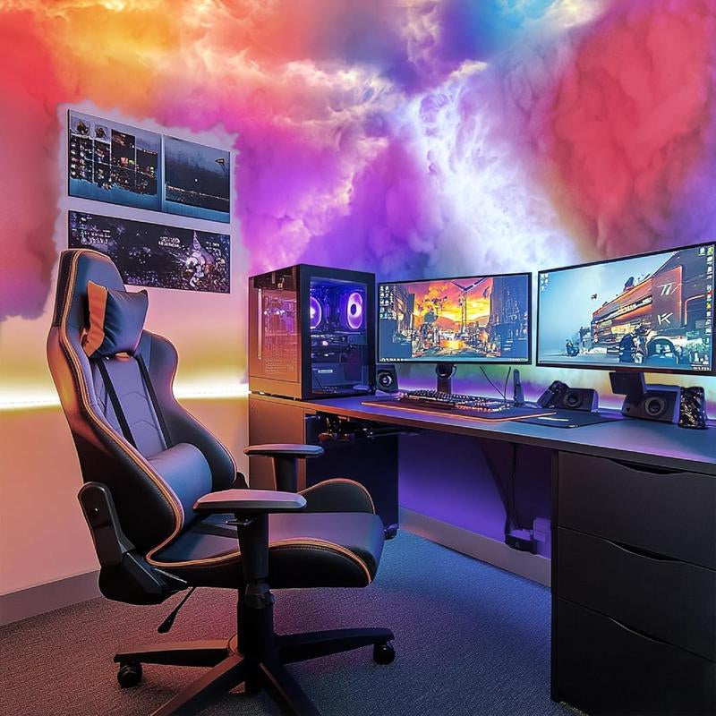 3D Thundercloud LED Cloud Light - Music Sync, Color-Changing, DIY Wall or Ceiling Kit