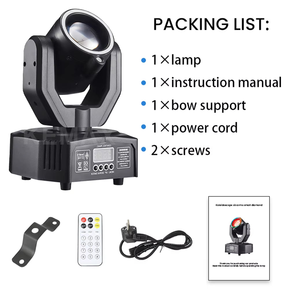 Lyre Beam 32W Mini Moving Head Light - DMX512 RGBW 4-in-1 Strobe for Party, Show, Club