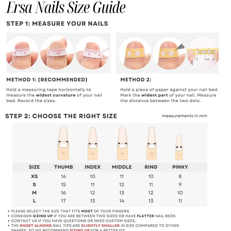 Ersanails Valentine’s Day Press-On Nails Set (10PCS) - Handmade Reusable Acrylic Nails, Salon-Quality Glossy Design