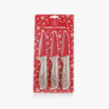 3-Piece Festive Holiday Paring Knife Set with Blade Guards, Snow Flakes