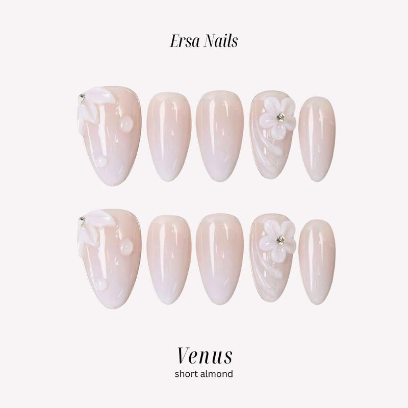 Ersanails Valentine’s Day Press-On Nails Set (10PCS) - Handmade Reusable Acrylic Nails, Salon-Quality Glossy Design